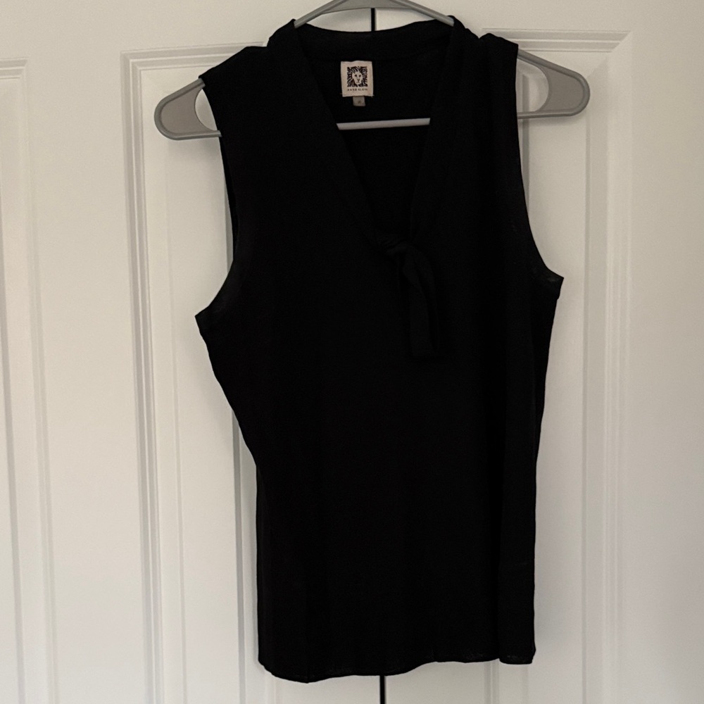 Anne Klein Black Sleeveless Tie-Neck Camisole